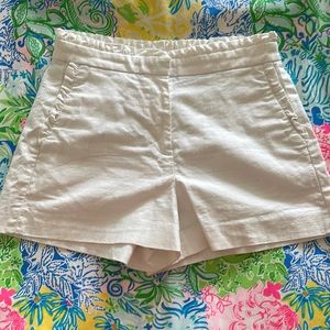 JCREW WHITE LINEN SHORTS